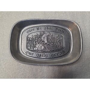 Vintage Wilton Armetale Give Us This Day Our Daily Bread Pewter Tray